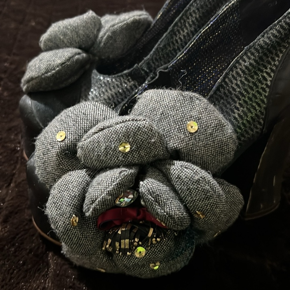 Irregular Choice Black Floral Heels - Picture 2 of 11